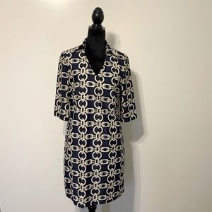 Navy and Cream Dress